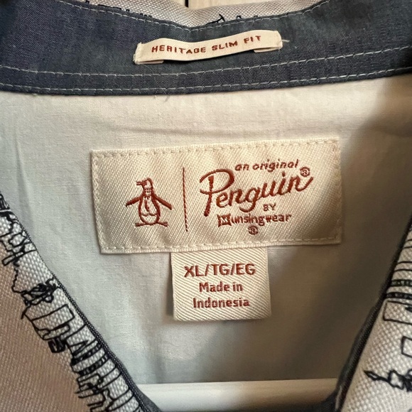 Original Penguin Patterned City Scape Sky Line Men's Shirt - Picture 7 of 7